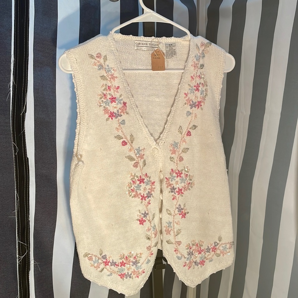 Floral Embroidered Vest